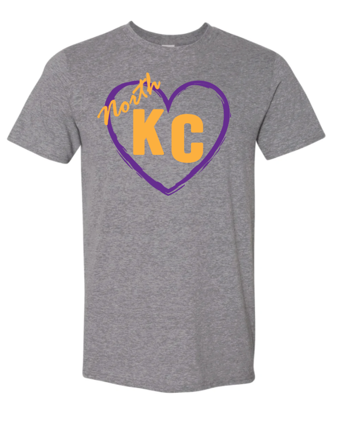 North KC Heart- Orange & Purple